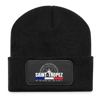 Saint-Tropez - Recycelte Patch Beanie - Schwarz - Vorne