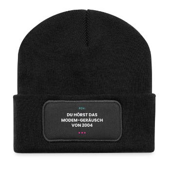 Dial Tone - Modem Nostalgie - Recycelte Patch Beanie - Schwarz - Vorne