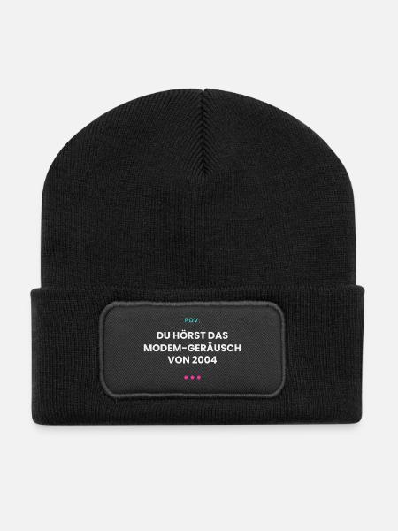 Dial Tone - Modem Nostalgie - Recycelte Patch Beanie - Schwarz