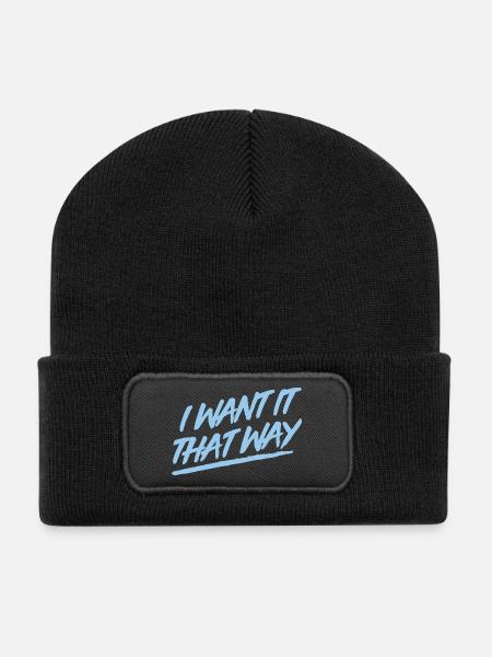 I Want It That Way - Backstreet - Recycelte Patch Beanie - Schwarz
