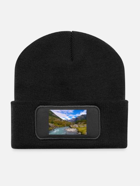 Wilde Natur Norwegens - Recycelte Patch Beanie - Schwarz