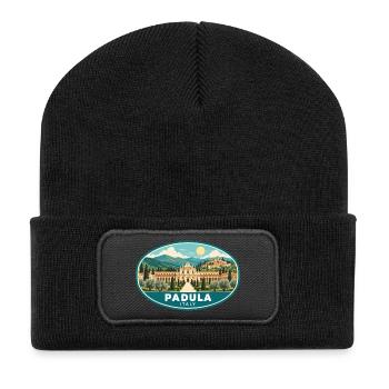 Entdecken Sie Padula in Italien Kampaniens Erbe - Recycelte Patch Beanie - Schwarz - Vorne