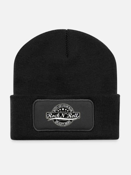 RUSTY LEES HANDGEMACHT | Rock 'n' Roll - Recycelte Patch Beanie - Schwarz