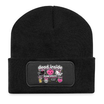 Süßes urbanes Punk-Herz - Recycelte Patch Beanie - Schwarz - Vorne