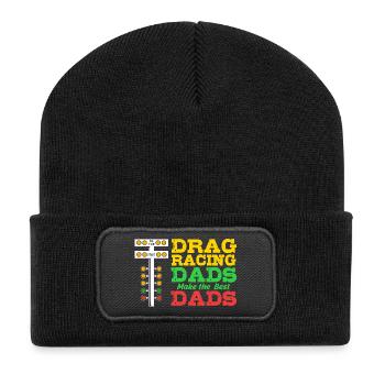 Drag Race Vater Papa Dad - Recycelte Patch Beanie - Schwarz - Vorne