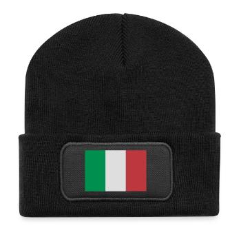 italien - Beanie recyclé à patch - noir - Devant