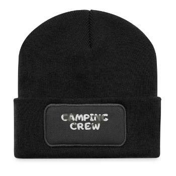 Équipe de camping - Beanie recyclé à patch - noir - Devant