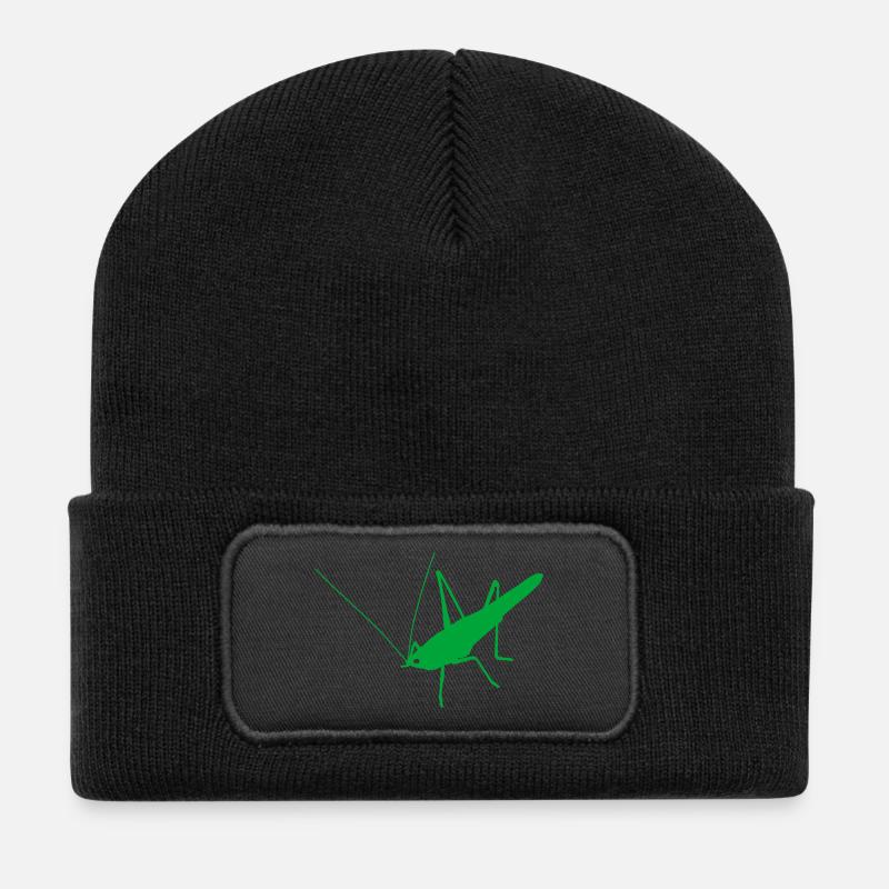 Grashüpfer - Recycelte Patch Beanie - Schwarz