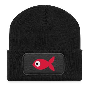 Poisson Rouge - Beanie recyclé à patch - noir - Devant