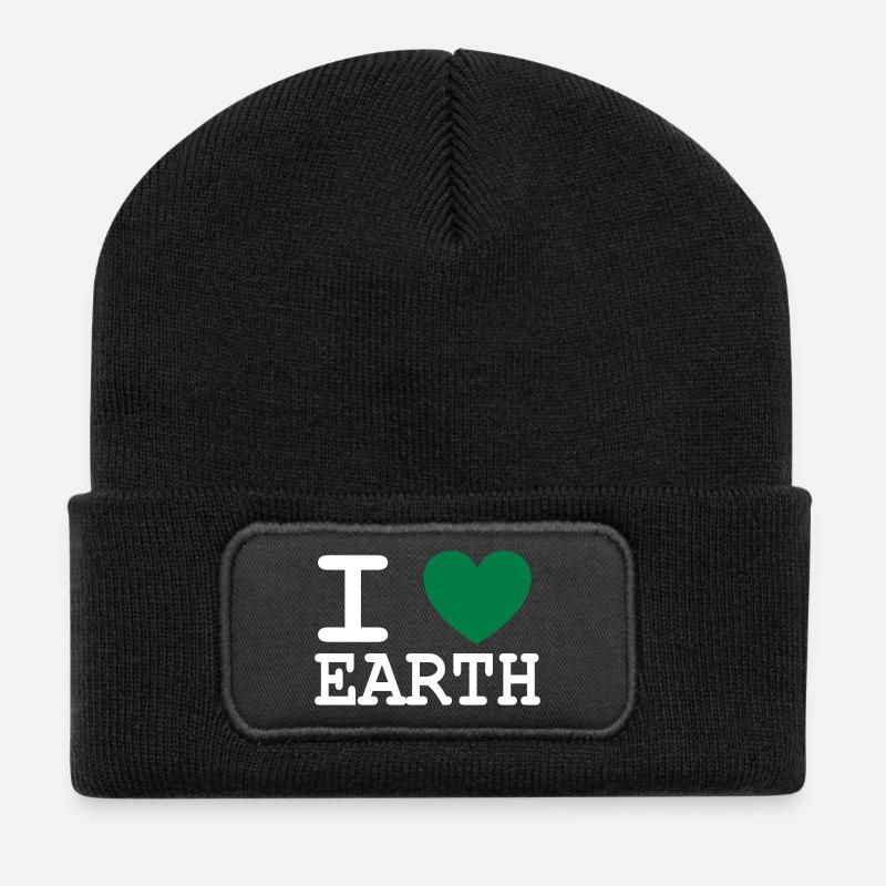 I *heart* earth - Recycelte Patch Beanie - Schwarz