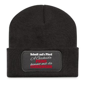 Feuerwehr Prinz - Recycelte Patch Beanie - Dunkelgrau - Vorne