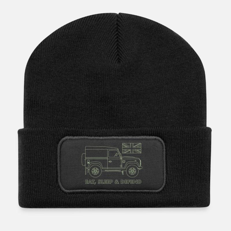Eat, Sleep & Defend - Recycled Patch Beanie - black