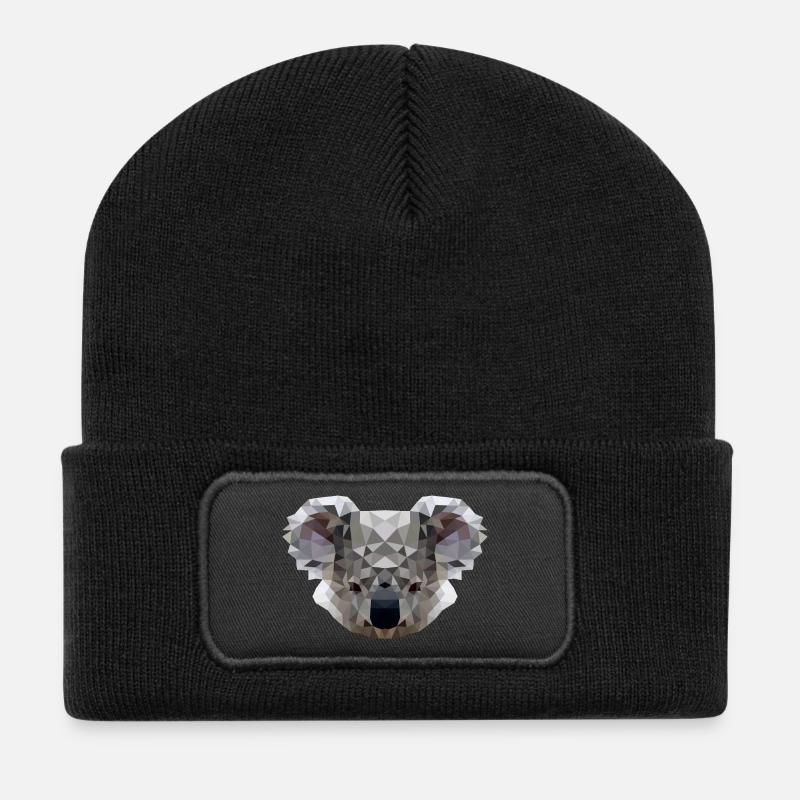 Polygon Koala - Recycled Patch Beanie - black