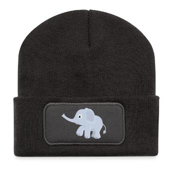elef84 - Recycelte Patch Beanie - Dunkelgrau - Vorne