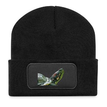 turtle tortoise - Recycled Patch Beanie - black - Front