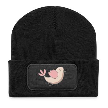 Vogel - Recycelte Patch Beanie - Schwarz - Vorne