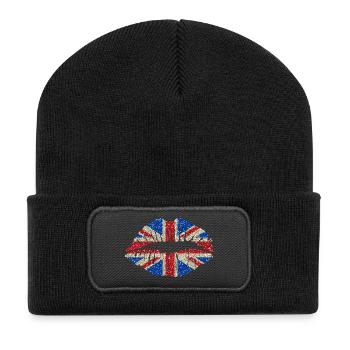 lèvres sexy: Angleterre Union Jack - Beanie recyclé à patch - noir - Devant