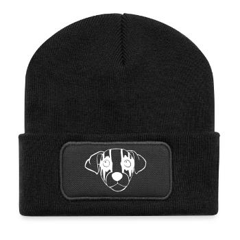 Black Metal chien - Beanie recyclé à patch - noir - Devant