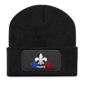 fleurs_de_lys_3 - Recycelte Patch Beanie - Schwarz - Vorne