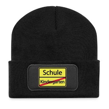 Schule Kindergarten / Einschulung / Schulkind - Recycelte Patch Beanie - Schwarz - Vorne