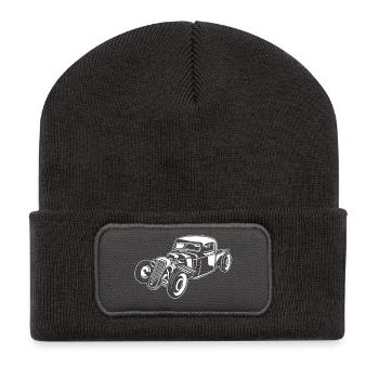 Hot Rod / Rat Rod 08_white - Recycled Patch Beanie - dark grey - Front