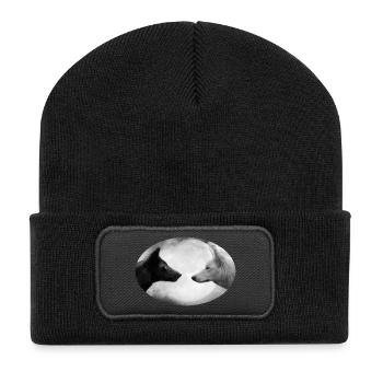 loup - Beanie recyclé à patch - noir - Devant