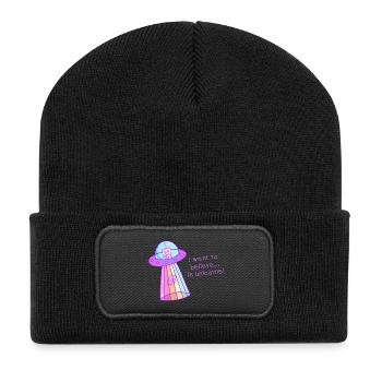 I want to believe ... in unicorns! - Recycled Patch Beanie - black - Front