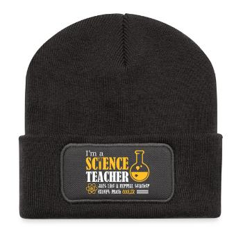 I’m A Science Teacher - Beanie recyclé à patch - charbon - Devant
