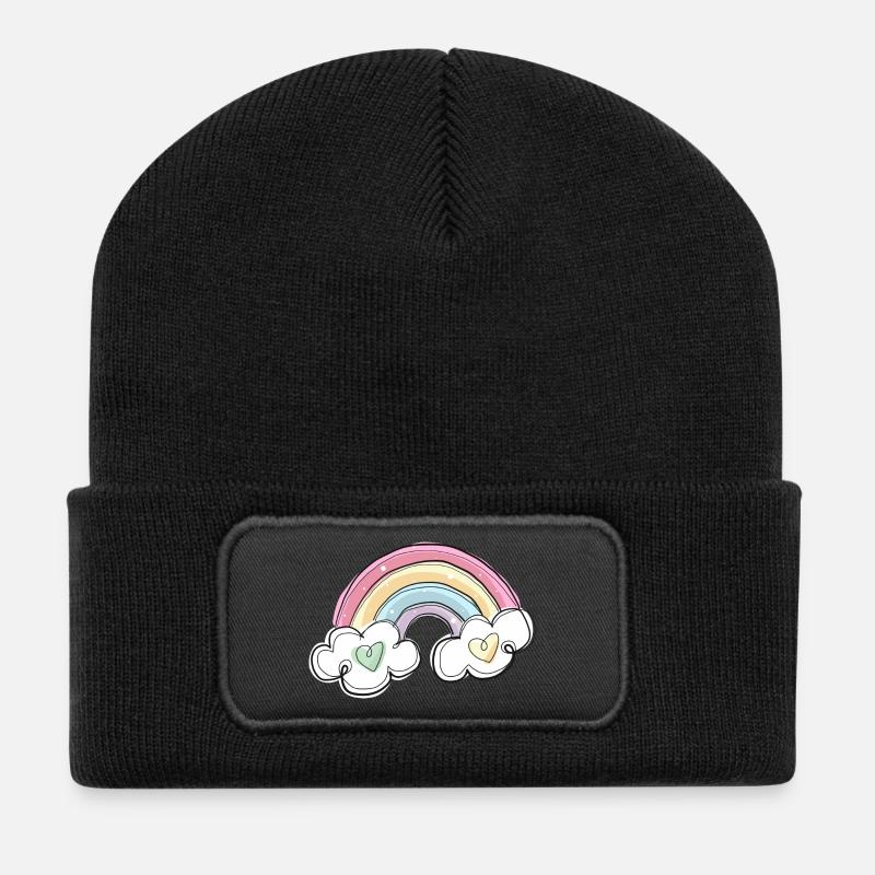 RAINBOW - Beanie recyclé à patch - noir