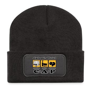 Camping Aperitif Schalen flex - Recycelte Patch Beanie - Dunkelgrau - Vorne