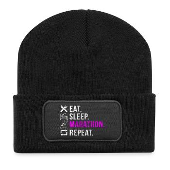 Eat Sleep Marathon Repeat - Recycled Patch Beanie - black - Front