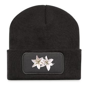 Lilien / Lilium / Lily - Recycelte Patch Beanie - Dunkelgrau - Vorne