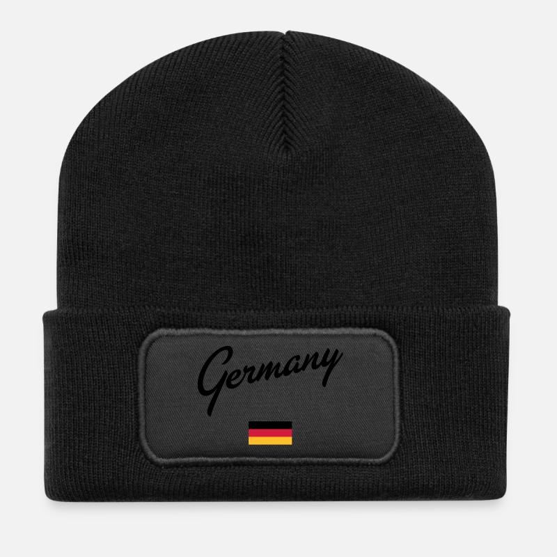 Germany - Recycelte Patch Beanie - Schwarz