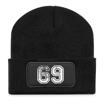 69 - Beanie recyclé à patch - noir - Devant