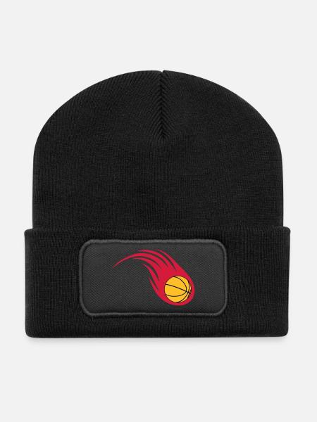 boule de feu de basket-ball - Beanie recyclé à patch - noir