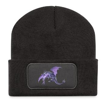 lightning dragon - Recycelte Patch Beanie - Dunkelgrau - Vorne