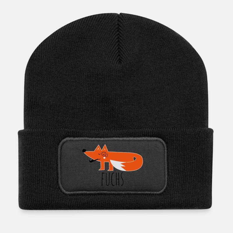 Lustige coole moderne fuchs fox sprüche t-shirts - Recycelte Patch Beanie - Schwarz