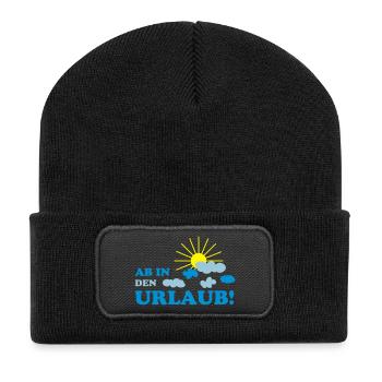 ab_in_den_urlaub - Recycelte Patch Beanie - Schwarz - Vorne