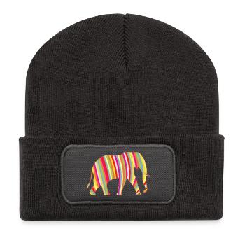 Elephant Afrique multicouleur - Beanie recyclé à patch - charbon - Devant
