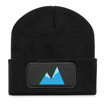 Berge - Recycelte Patch Beanie - Schwarz - Vorne