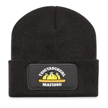 Teigtascherl Mafioso - Recycelte Patch Beanie - Dunkelgrau - Vorne