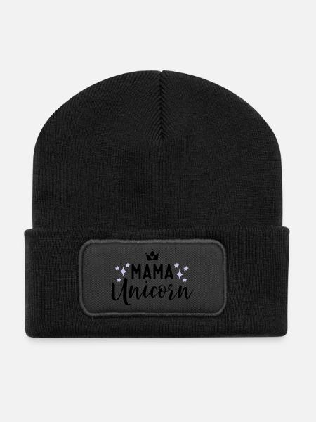 Unicorn - Recycelte Patch Beanie - Schwarz