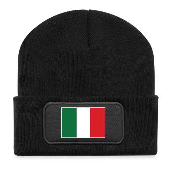 Italy Flag - Recycled Patch Beanie - black - Front