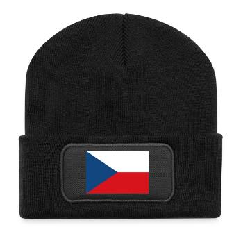 Czech Republic Flag - Recycled Patch Beanie - black - Front