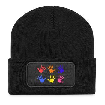 Autism Handprints - Recycled Patch Beanie - black - Front