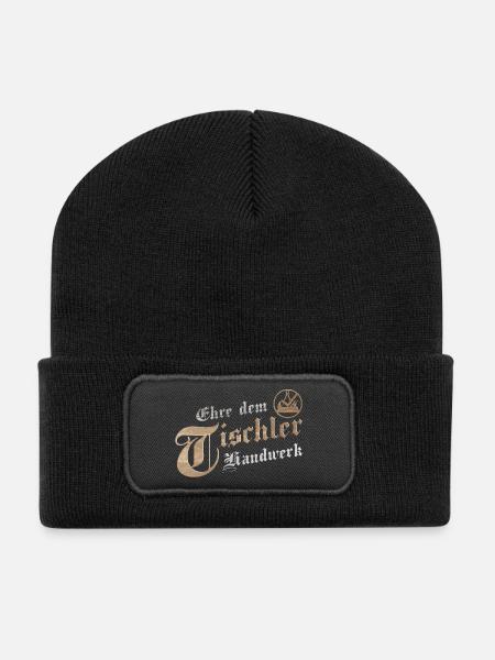 Ehre dem Handwerk Tischler Zunftzeichen - Recycelte Patch Beanie - Schwarz
