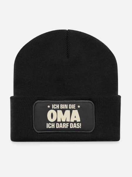 Oma - Recycelte Patch Beanie - Schwarz