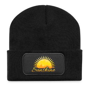 Soleil - Beanie recyclé à patch - noir - Devant