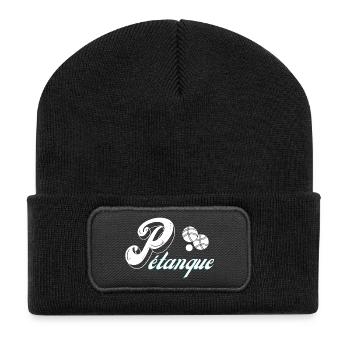 pétanque, fan de pétanque, bouliste - Beanie recyclé à patch - noir - Devant