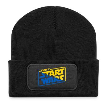 Unterstütze Ukraine Support Ukraine - Recycelte Patch Beanie - Schwarz - Vorne